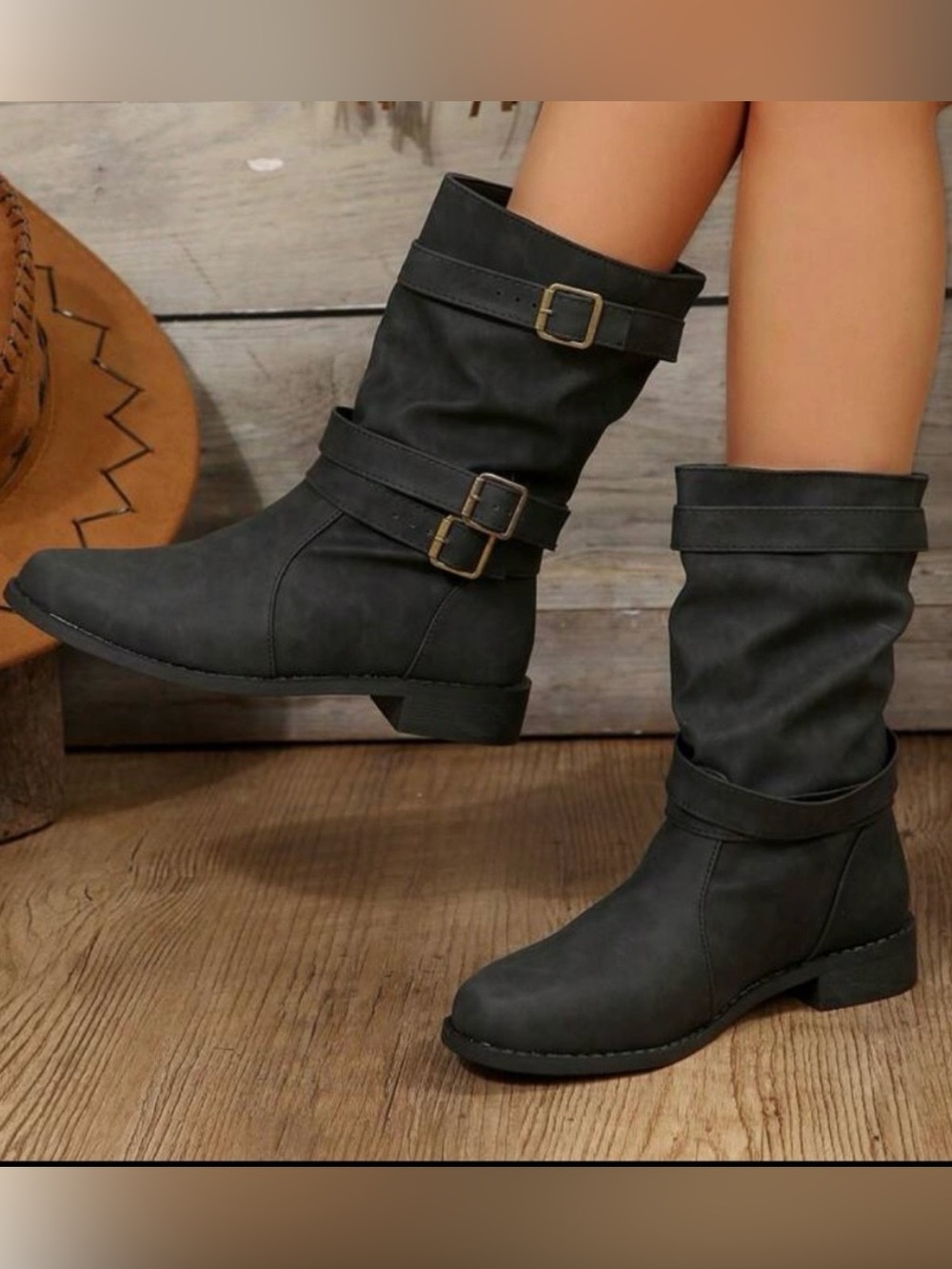 DSW Black Mid Calf Boots Size 8
